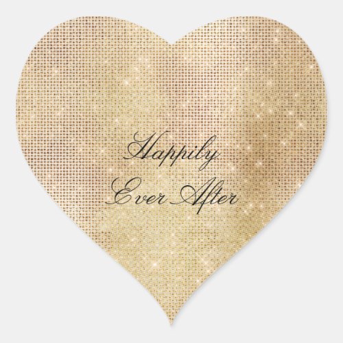 Glam Gold Sparkle Heart Sticker