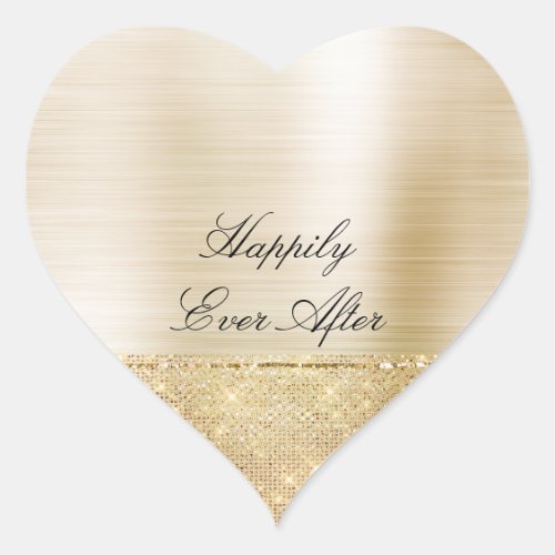 Glam Gold Sparkle Heart Sticker