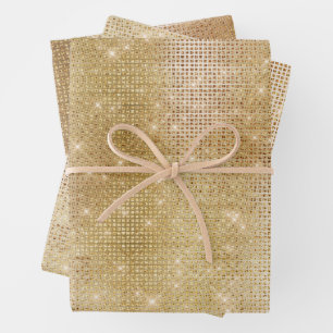 Glam Gold Sparkle Wrapping Paper Sheets
