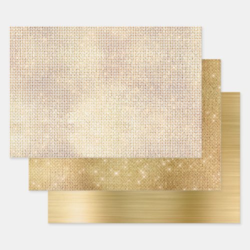 Glam Gold Sparkle Wrapping Paper Sheets