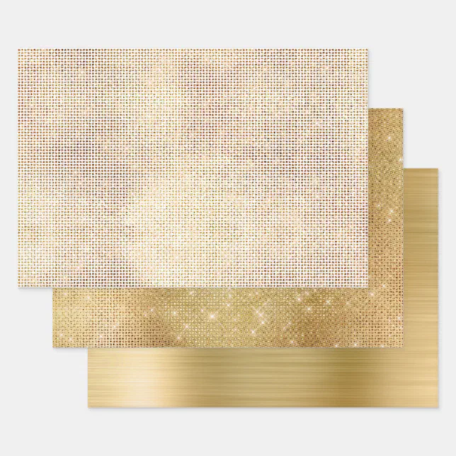 Glam Gold Sparkle Wrapping Paper Sheets Zazzle