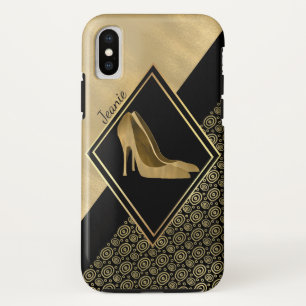 Glam Gold Stilletto Heels iPhone X Case