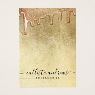 Glam Gold Thick Glitter Drips Necklace Display