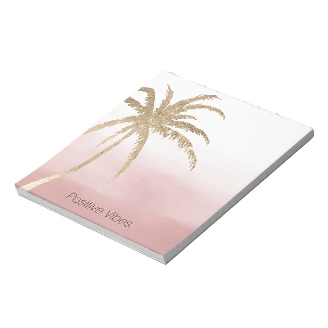  Glam Gold Tropical Palm Pink ombre      Notepad (Rotated)