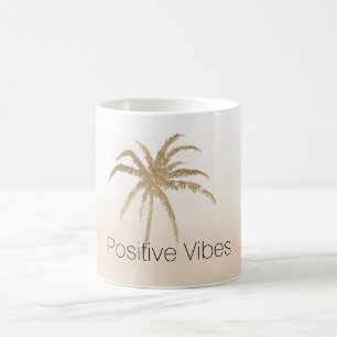Glam Gold Tropical Palm Tree Ombre Coffee Mug