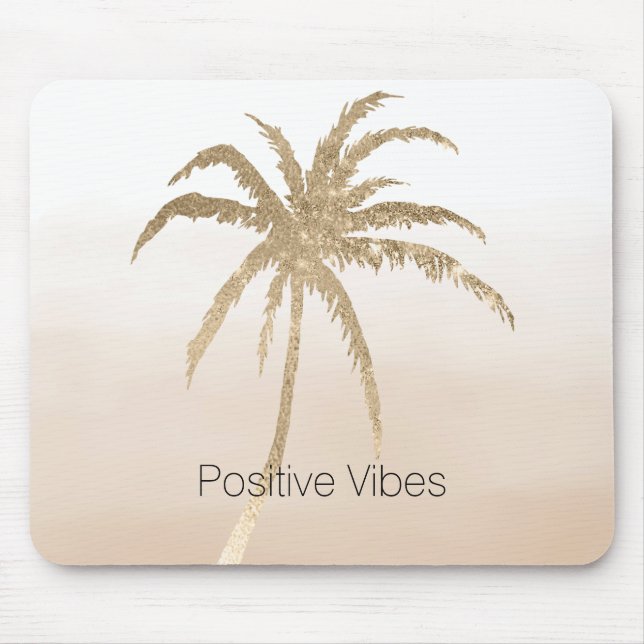 Glam Gold Tropical Palm Tree Ombre           Mouse Pad (Front)