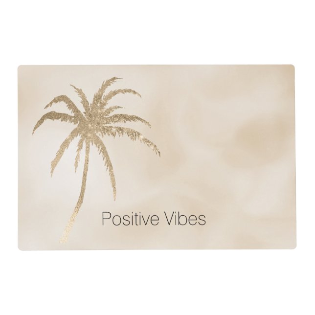 Glam Gold Tropical Palm Tree Ombre         Placemat (Front)