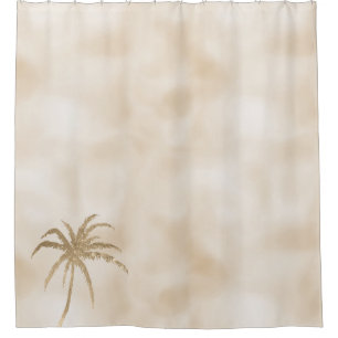Glam Gold Tropical Palm Tree Ombre            Shower Curtain