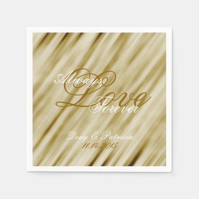Glam Gold Wedding Napkins (Front)