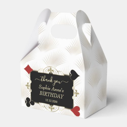 Glam Gold White Black Art Deco Birthday Favor Boxes