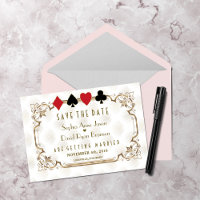 Glam Gold White Casino Las Vegas Poker Wedding