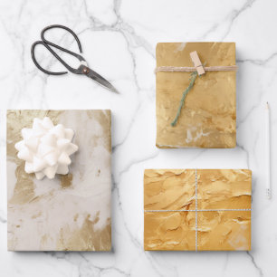 Glam Gold White Paint (look) Wrapping Paper Sheets