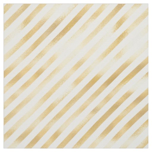 Glam Gold White Stripe Graphic Fabric