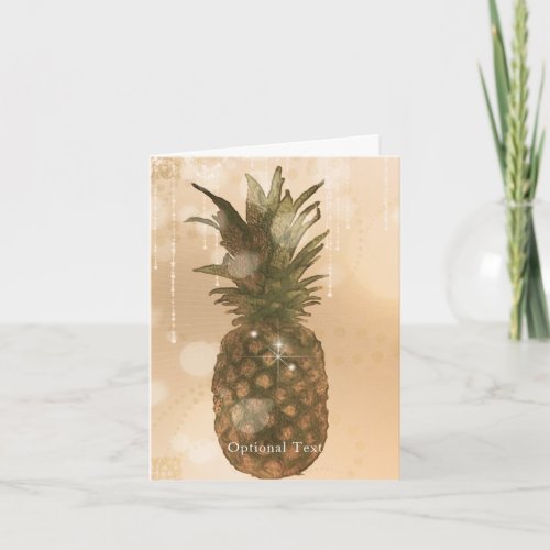 Glam Golden Pineapple Elegant Thank You Card