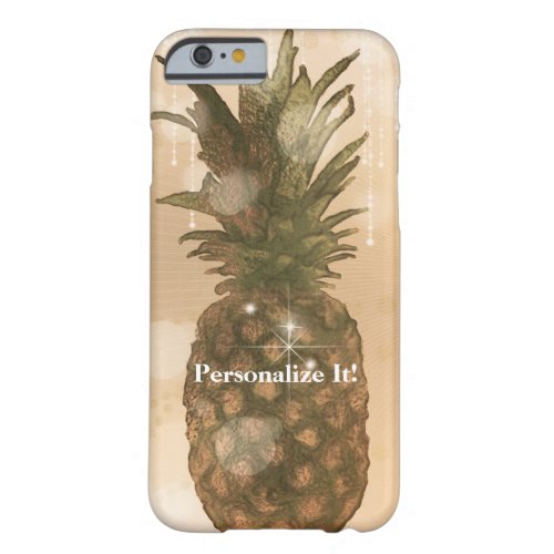 Glam Golden Pineapple Elegant Tropical Custom Barely There iPhone 6 Case