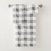 Gray and White Buffalo Plaid Pattern Hand & Bath Towel by Beautiful  Cuteness