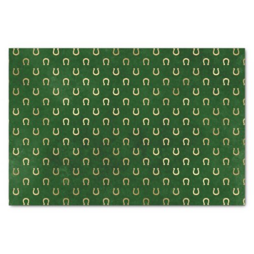 Glam Green Golden Horseshoe Graphic Tissue Paper