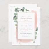 Glam Green Painted Sprigs Botanical Bridal Shower Invitation Postcard (Front/Back)