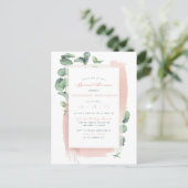 Glam Green Painted Sprigs Botanical Bridal Shower Invitation Postcard (Standing Front)