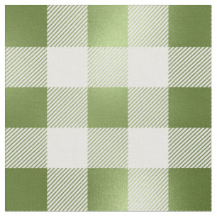 Glam Green White Inch Square Buffalo Plaid Fabric