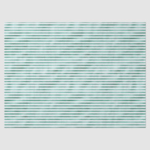Glam Green White Stripes Tissue Paper