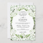 Glam Greenery wedding invitations