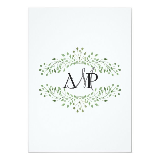 Glam Greenery Wedding Invitations