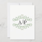 Glam Greenery wedding save the date cards (Back)