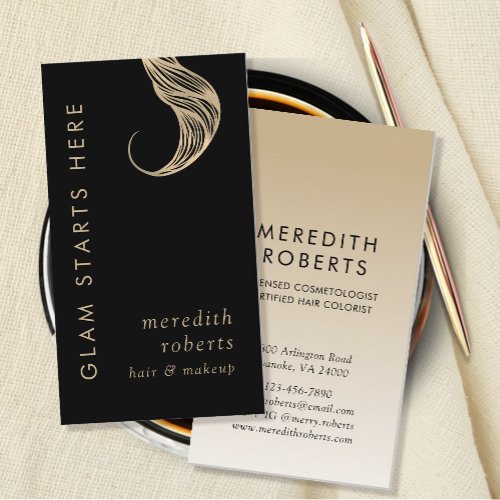 Glam Hair and Makeup Golden Blonde Hair Curl Business Card