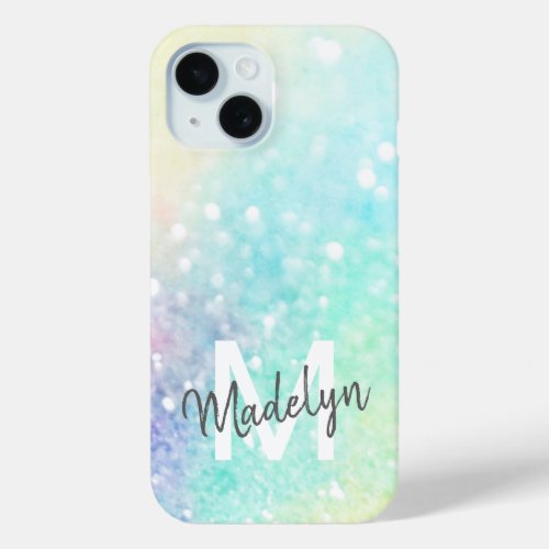 Glam Holographic Glitter Colorful Pretty Pattern iPhone 15 Case