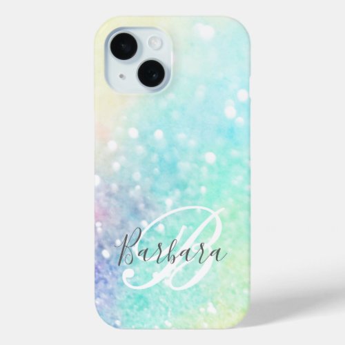 Glam Holographic Glitter Colorful Pretty Pattern iPhone 15 Case