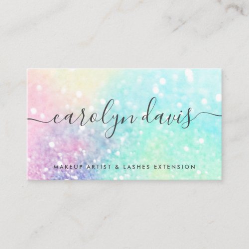 Glam Holographic Glitter Iridescent Pretty Pattern Business Card