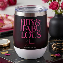 Glam Hot Pink Black Chic 50 & Fabulous Birthday