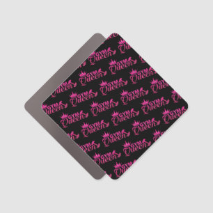 Glam hot pink faux glitter gym queen pattern car magnet