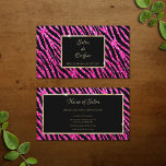 Glam Hot Pink Glitter Zebra Print And Gold Frame Business Card at Zazzle