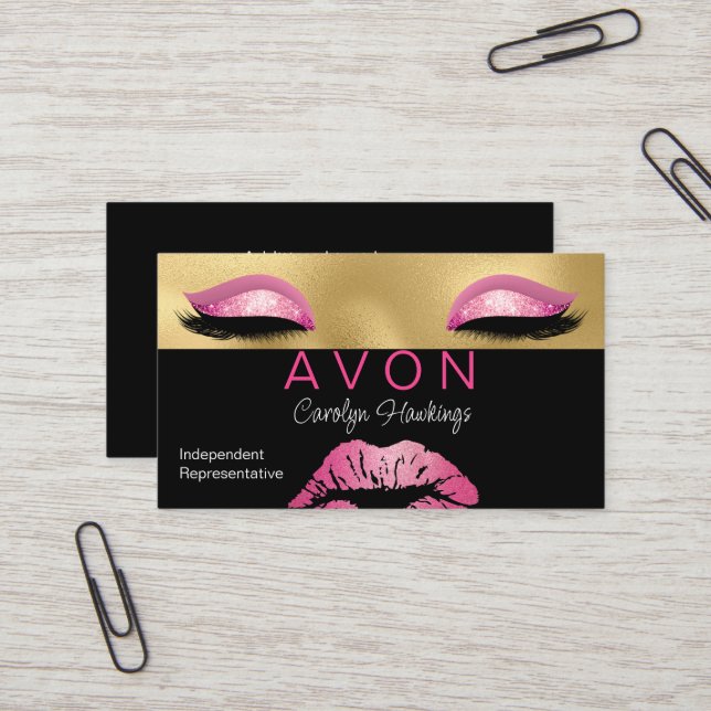 Glam Independent Rep Avon Business Card (Front/Back In Situ)
