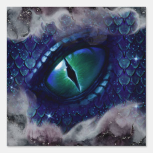 Glam Ink Gothic Blue Medieval Dragon Sign