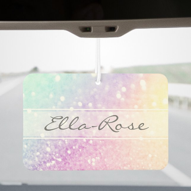 Glam Iridescent Glitter Personalized Colorful Air Freshener (Creator Uploaded)