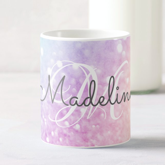 Glam Iridescent Glitter Personalized Colorful Coffee Mug (Creator Uploaded)