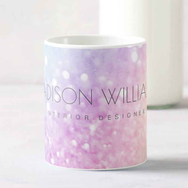 Glam Iridescent Glitter Personalized Colorful Coffee Mug (Creator Uploaded)