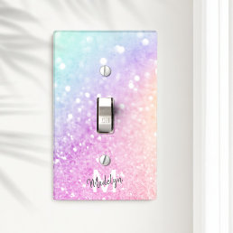 Glam Iridescent Glitter Personalized Colorful Light Switch Cover