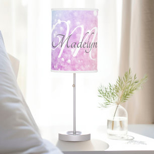 Glam Iridescent Glitter Personalized Colorful Table Lamp