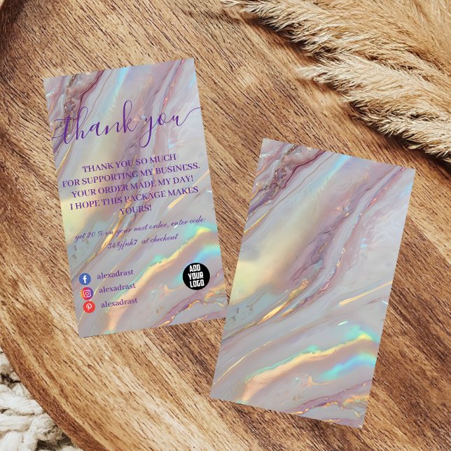 Glam Iridescent Luxury Style Thank You Card (Creator Uploaded)