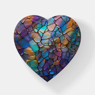 Glam Iridescent Opal Gemstone Stained Glass Paperweight