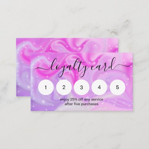 Glam Iridescent Sparkle Holographic Loyalty Card