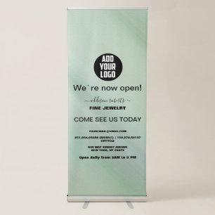 Glam Iridescent Sparkle Holographic  Retractable B Banner