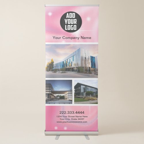 Glam Iridescent Sparkle Holographic  Retractable B Retractable Banner