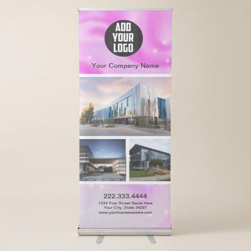 Glam Iridescent Sparkle Holographic  Retractable B Retractable Banner