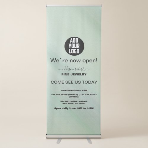 Glam Iridescent Sparkle Holographic  Retractable B Retractable Banner