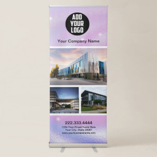 Glam Iridescent Sparkle Holographic  Retractable Banner